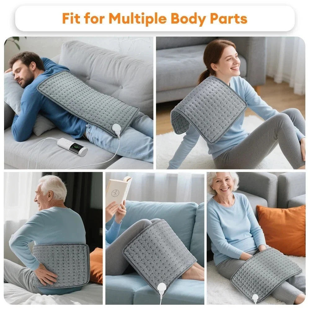 Therapeutic Electric Back Heat Pad Wrap for Muscle Tension Back Neck Pain Relief