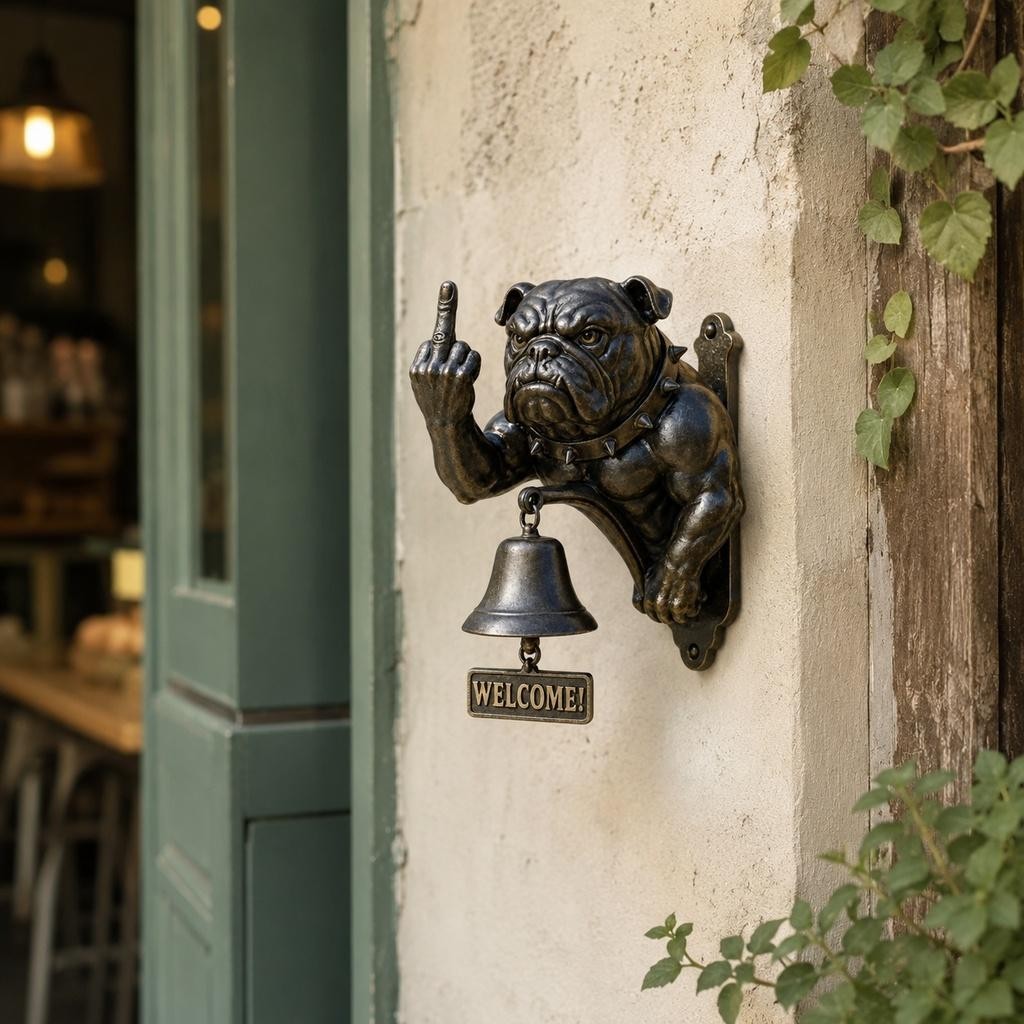 Funny Bulldog Doorbell Bulldog Design Rustic Cast Iron Doorbell Door Ring Decor