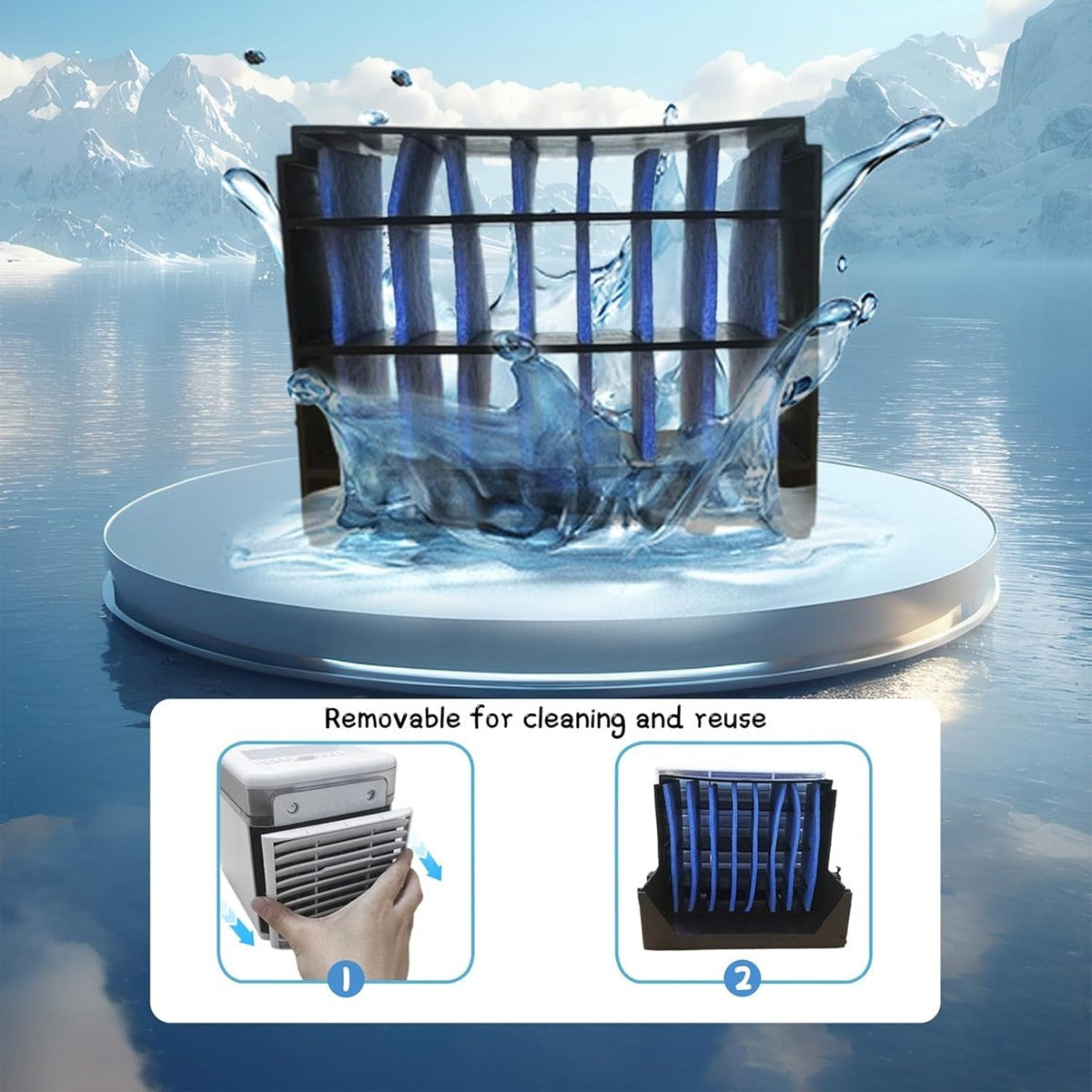 Mini Air Cooler Fan Portable Low Noise Water-Cooled Air Conditioning Unit 500ml