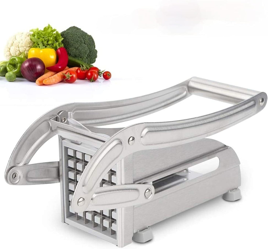 Potato Chipper & Cutter – French Fries Maker Slicer with 2 Steel Blade
