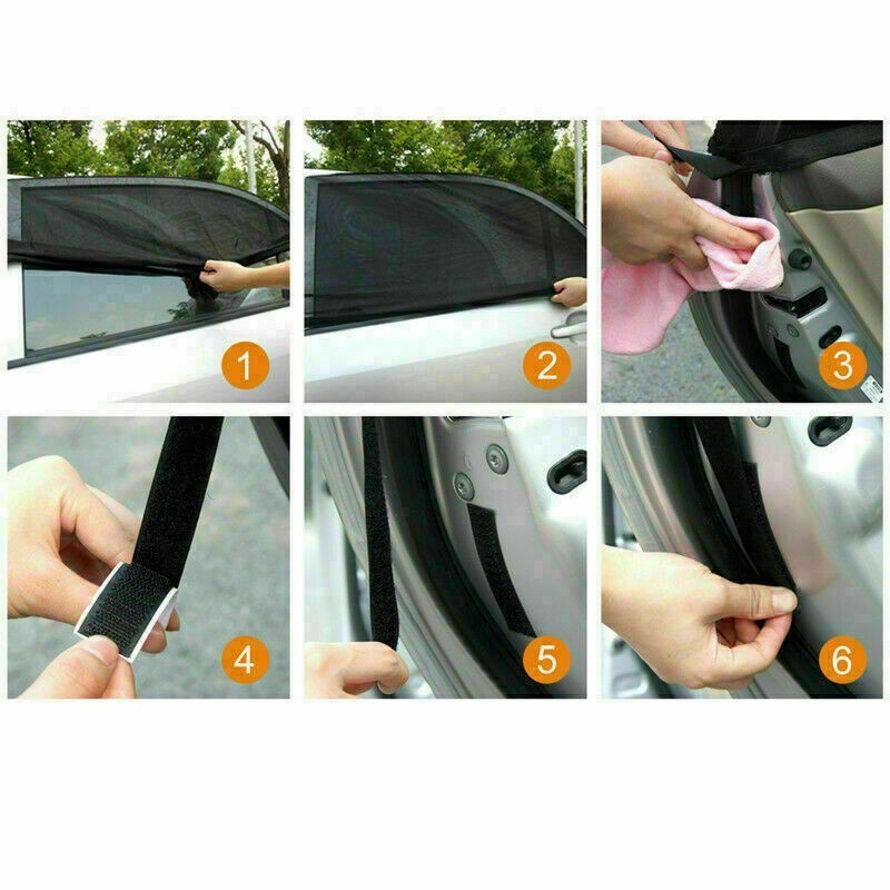 2 x Car Sun Shade Shield Socks Rear Side Window Large Square Cover UV Mesh