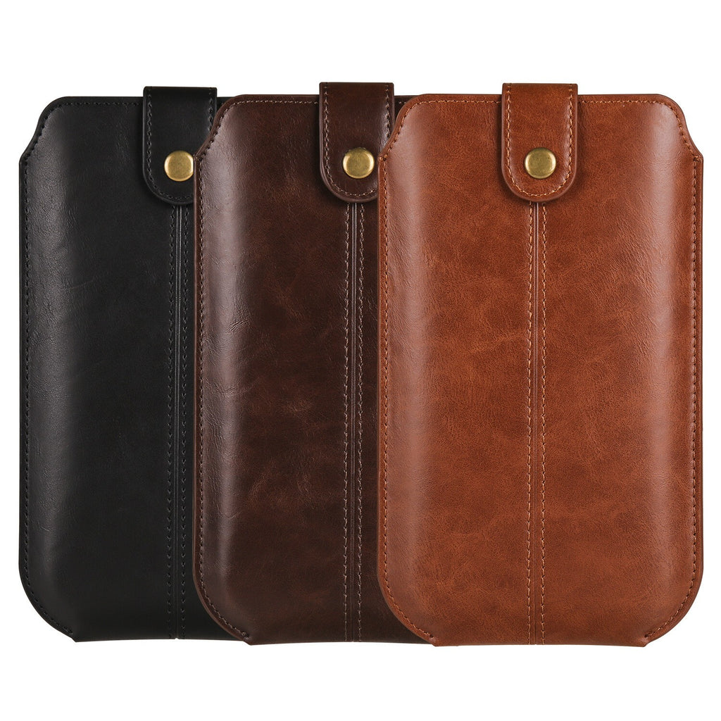 Men Leather Mobile Phone Pouch Holster Belt Bag Universal Phone Bag Covers Case