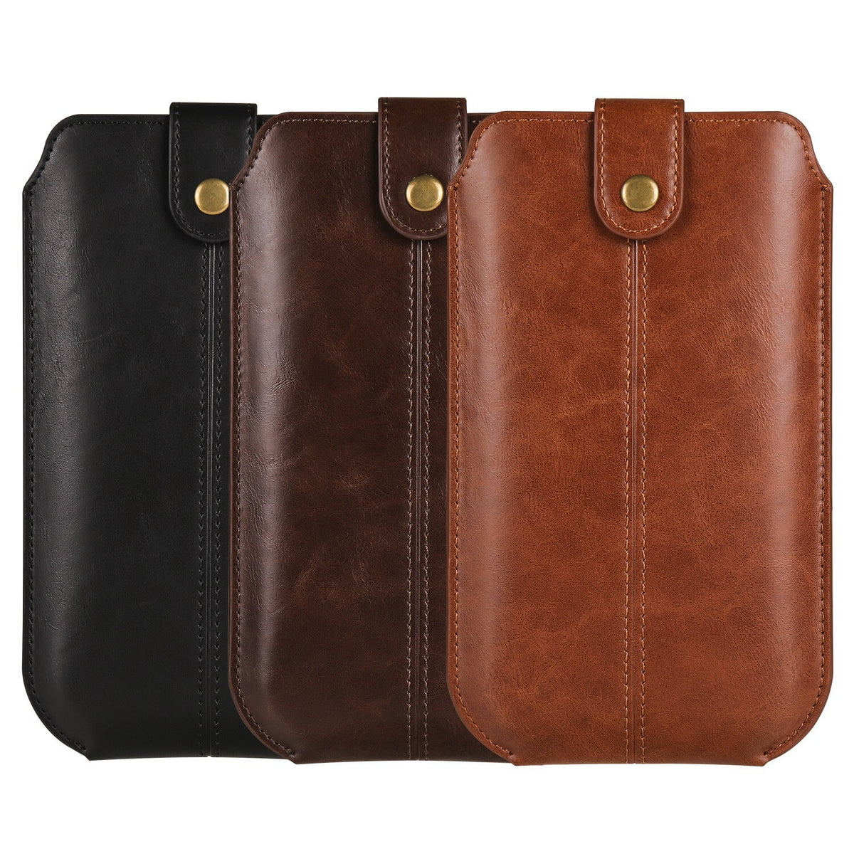 Men Leather Mobile Phone Pouch Holster Belt Bag Universal Phone Bag Covers Case