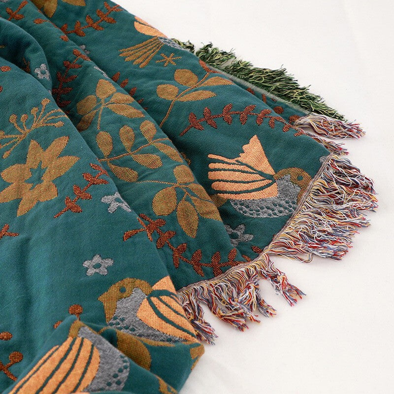 Blanket Nordic Boho Home Decor Green Bohemia Cotton Sofa Chair Cover Throw