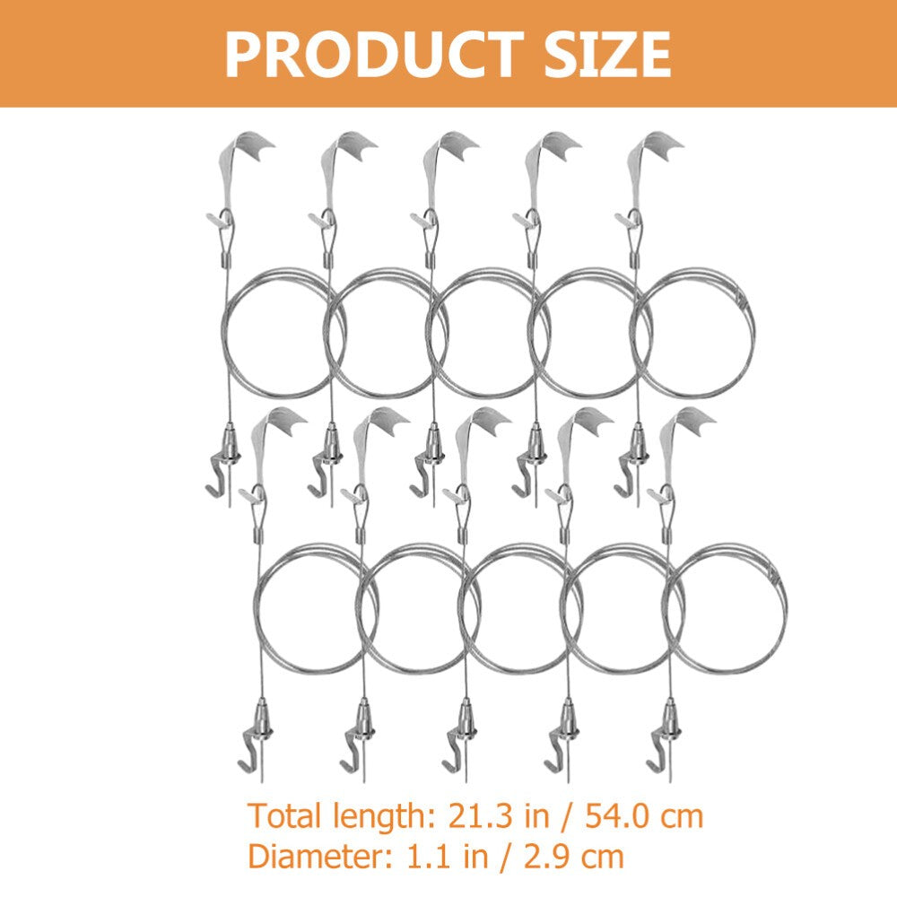 10 Sets Frames Display Kit Heavy Duty Picture Rail Hooks Painting Hanging Kit