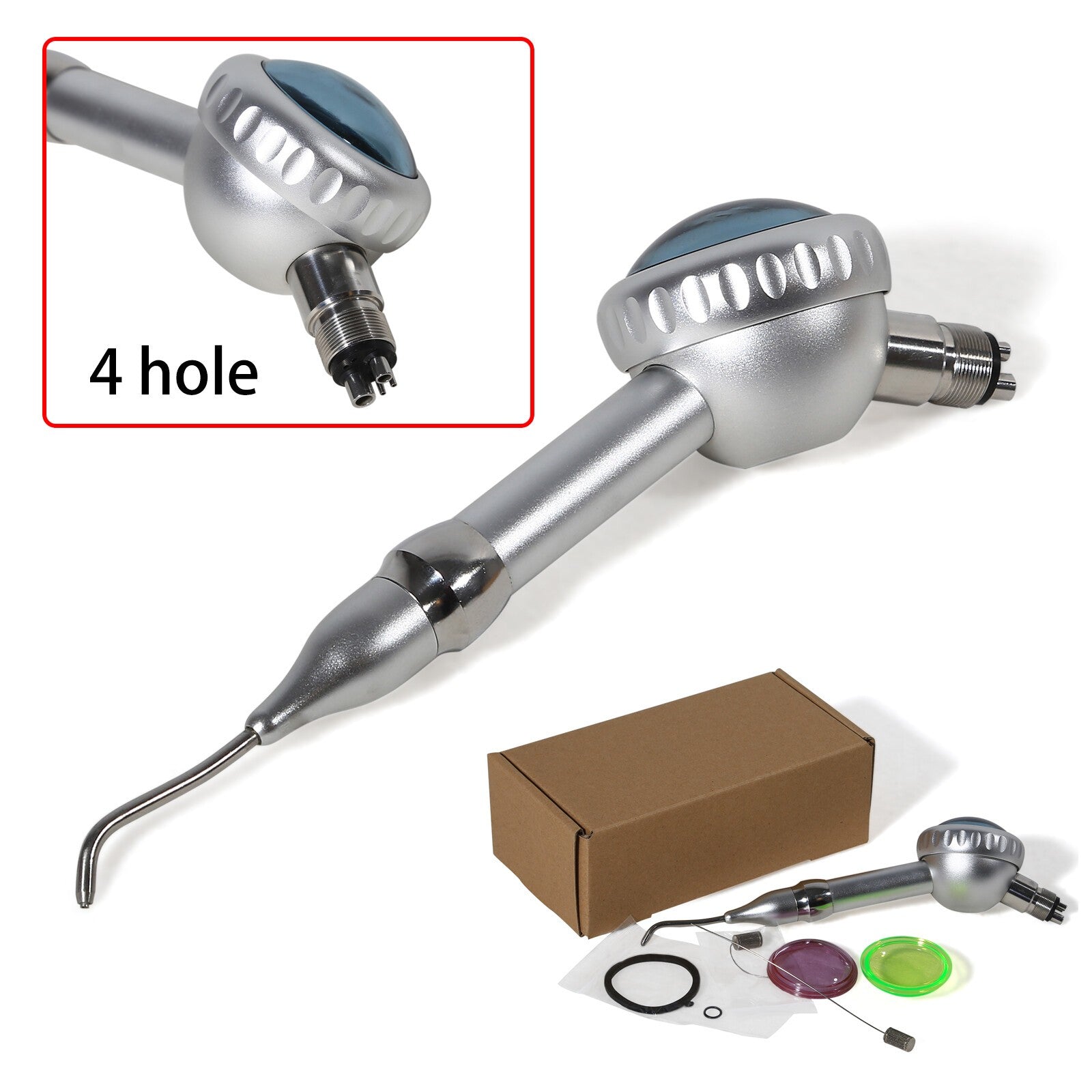 Dental Teeth Polishing 4 Holes Polisher Handpiece Hygiene Air Flow Prophy Jet