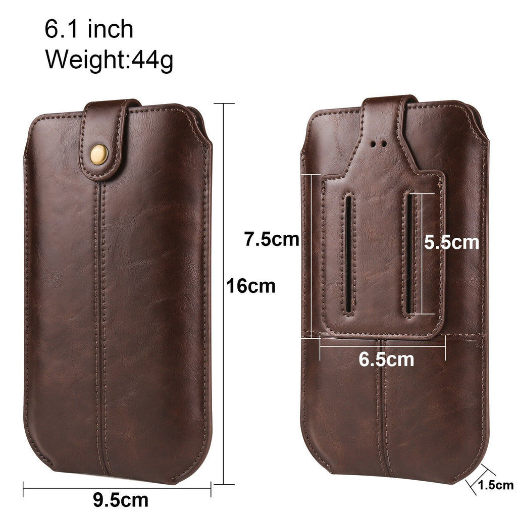 Men Leather Mobile Phone Pouch Holster Belt Bag Universal Phone Bag Covers Case