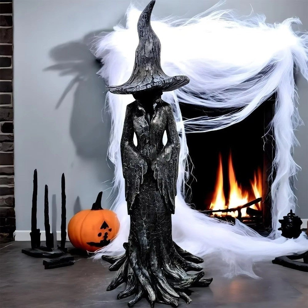 Retro Witch Statue Resin Craft Desktop Decoration Halloween Ornament Home Decor
