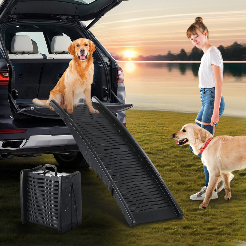 Dog Car Ramp Pet Dog Car Access Ramp Foldable Car Entry Ramp Plastic Portable