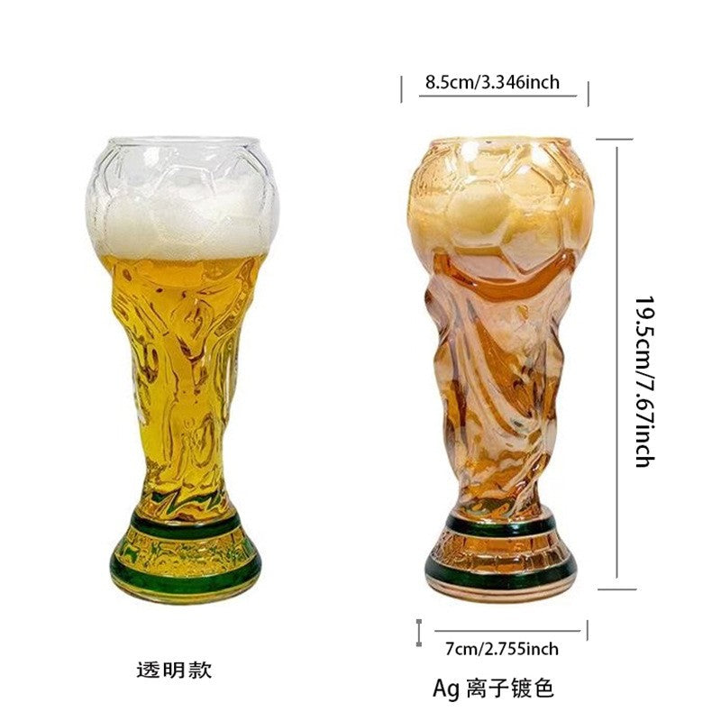 500ml World Football Trophy Beer Glass Cup Shape Drinking Mug Clear Collection