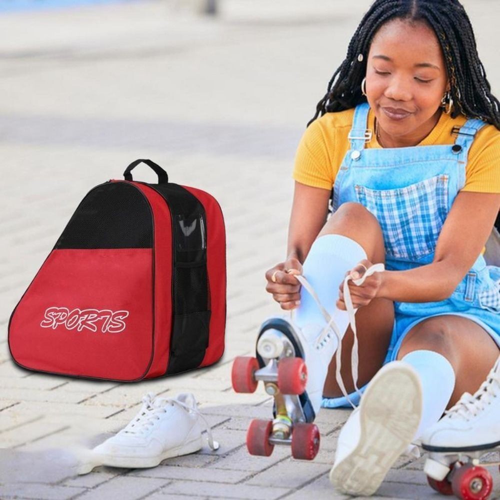 Adult Kids Roller Skate Bag Ice-Skating Bag Adjustable Shoulder Strap Ice Skates
