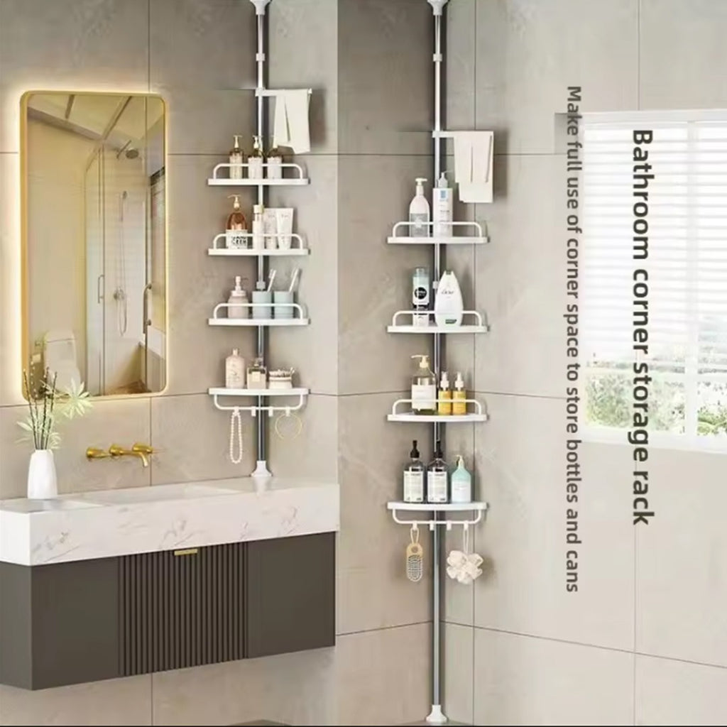 4 Tier Telescopic Bathroom Wall Corner Shelf Rack Shower Caddy Storage Organizer