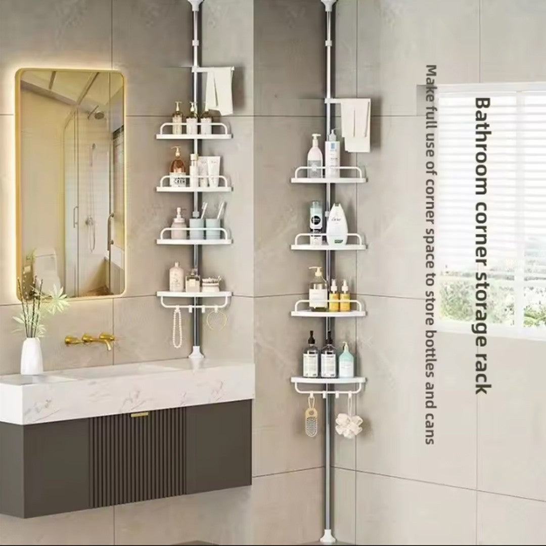 4 Tier Telescopic Bathroom Wall Corner Shelf Rack Shower Caddy Storage Organizer