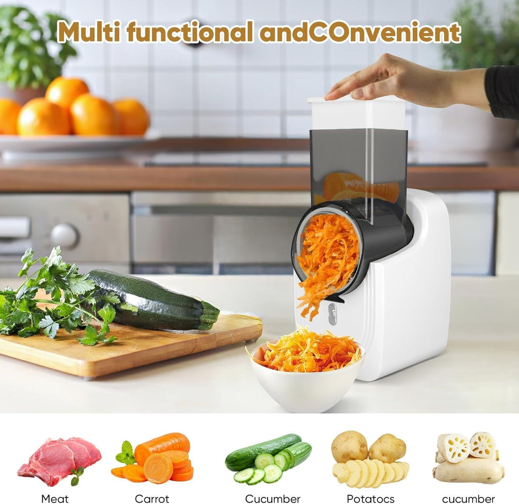 Electric Salad Slicer Fruit Cutter Vegetable Cheese Grater Tool Chopper Maker UK