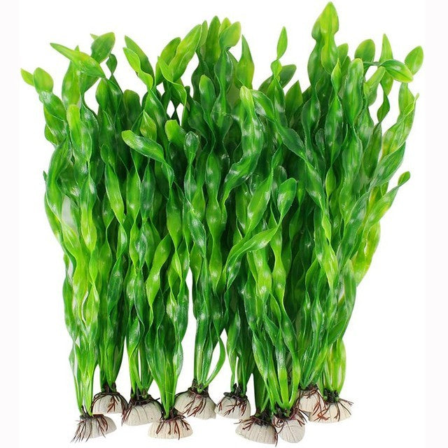 10 Artificial Seaweed Aquarium Ornament Plastic Water Plant Fish Tank Decoration
