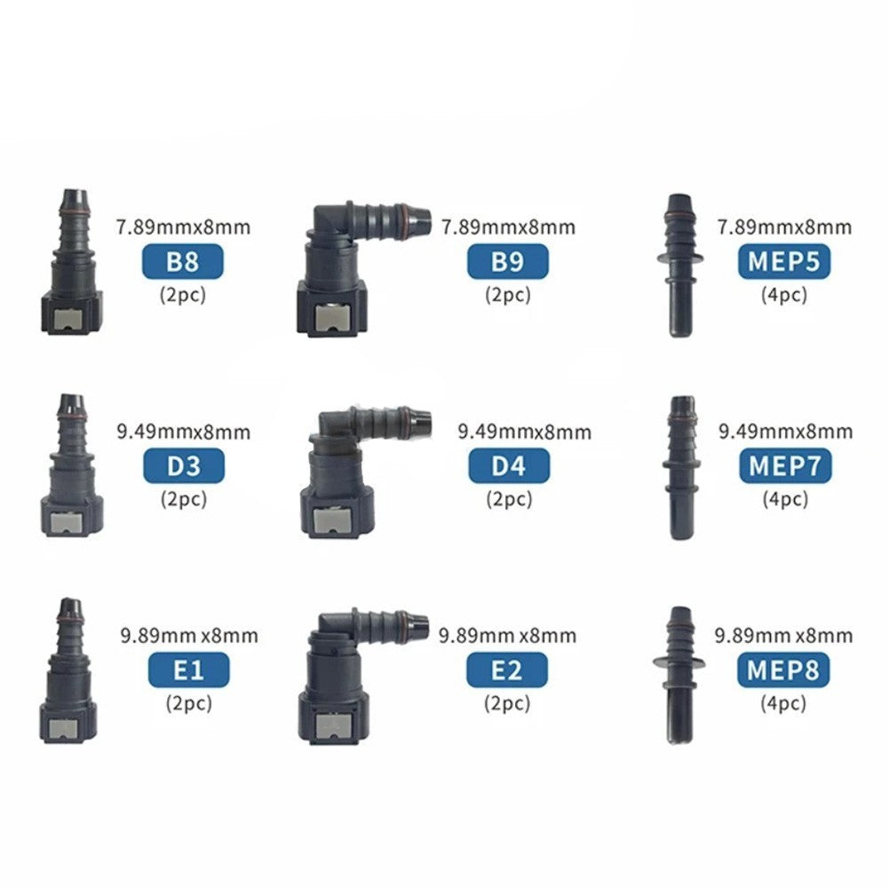 Fuel Line Quick Connector Repair Kit 24PCS ID8 8MM Diesel Oil Hose Connectors