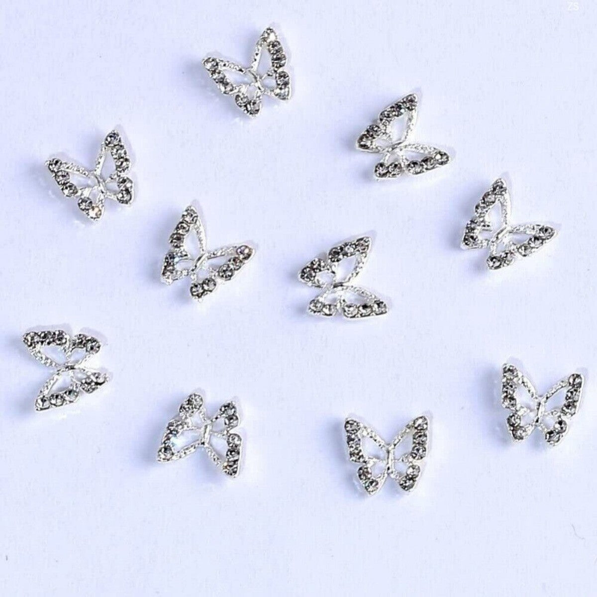 10pcs 3D Alloy Butterfly Nail Charms, Butterfly Nail Gems Nail Rhinestones Shiny