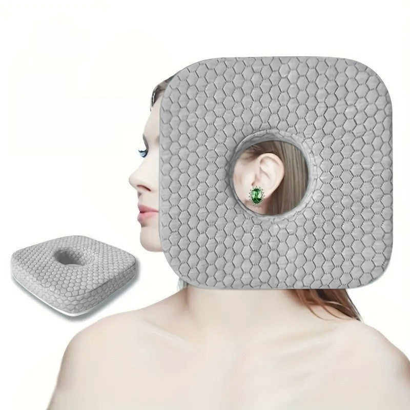 Ear Piercing Pillow Memory Foam Pillow Side Sleeper with Hole Relief Ears Pain