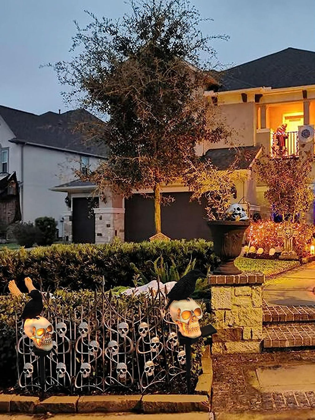 Halloween Solar Crow LED Light Skull Skeleton Lawn Light Ghost Decor Garden Yard
