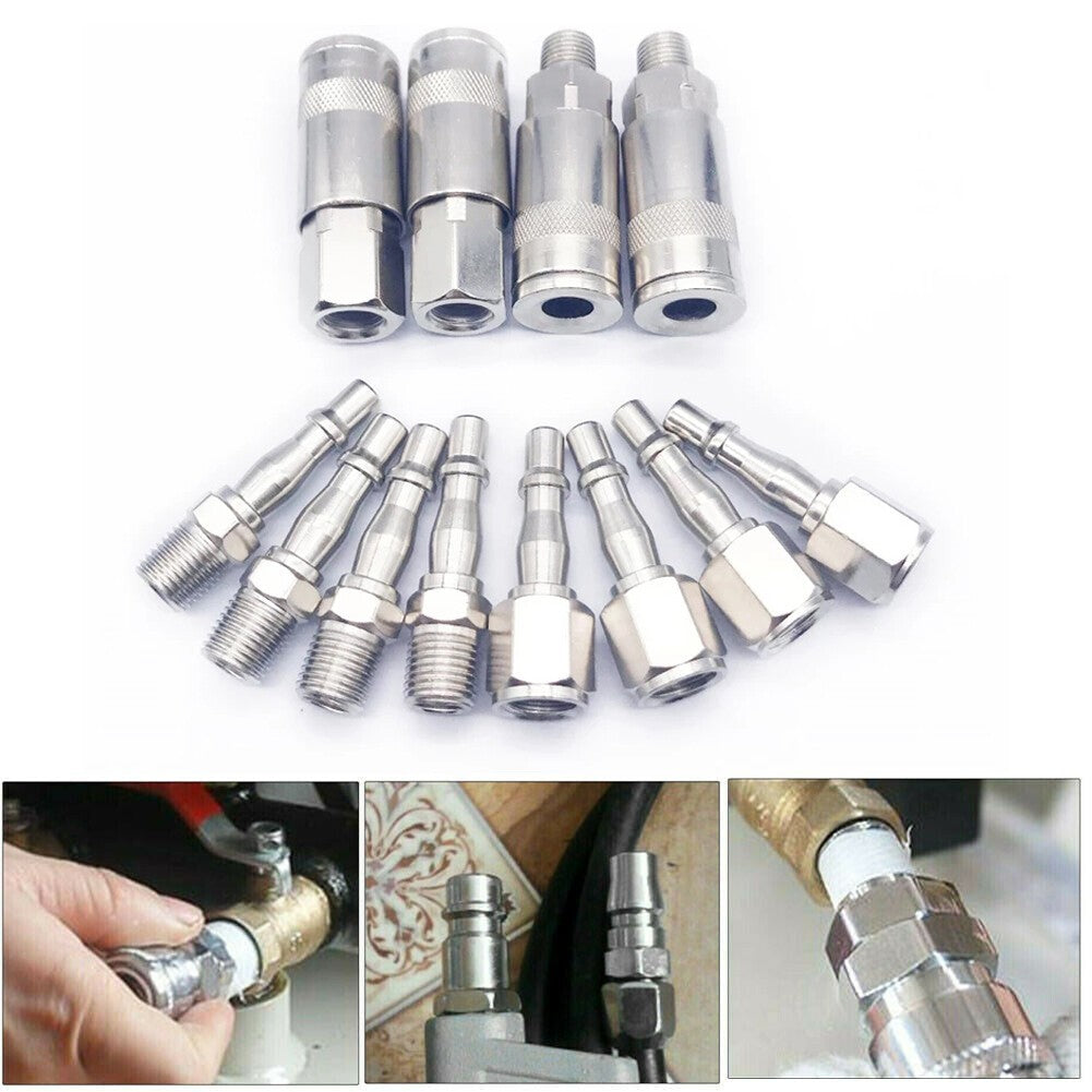 12PCS Air Line Fitting Connector for PCL Vertex Compressor 1/4 BSP Male Female
