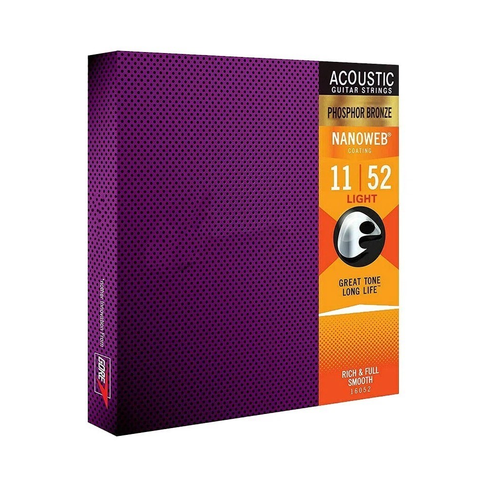 2×Elixir Nanoweb Phosphor Bronze 11-52 Acoustic Guitar Strings Light NN3