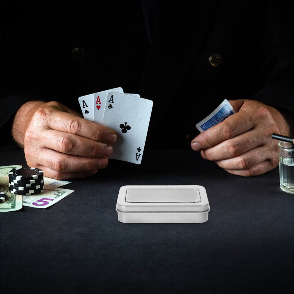 4 Pcs Empty Cookie Tins Card Holders for Playing Cards Game Storage Box