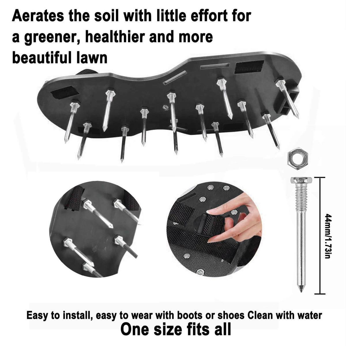 Adjustable Straps Lawn Aerator Spiked Shoes Grass Aerating Sandals