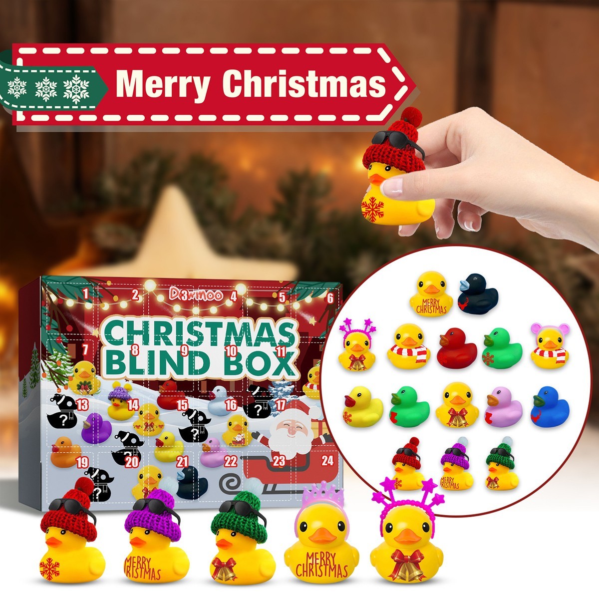 2026 Rubber Duck Christmas Advent Calendar Xmas Countdown 24 Days Bath Box Gift