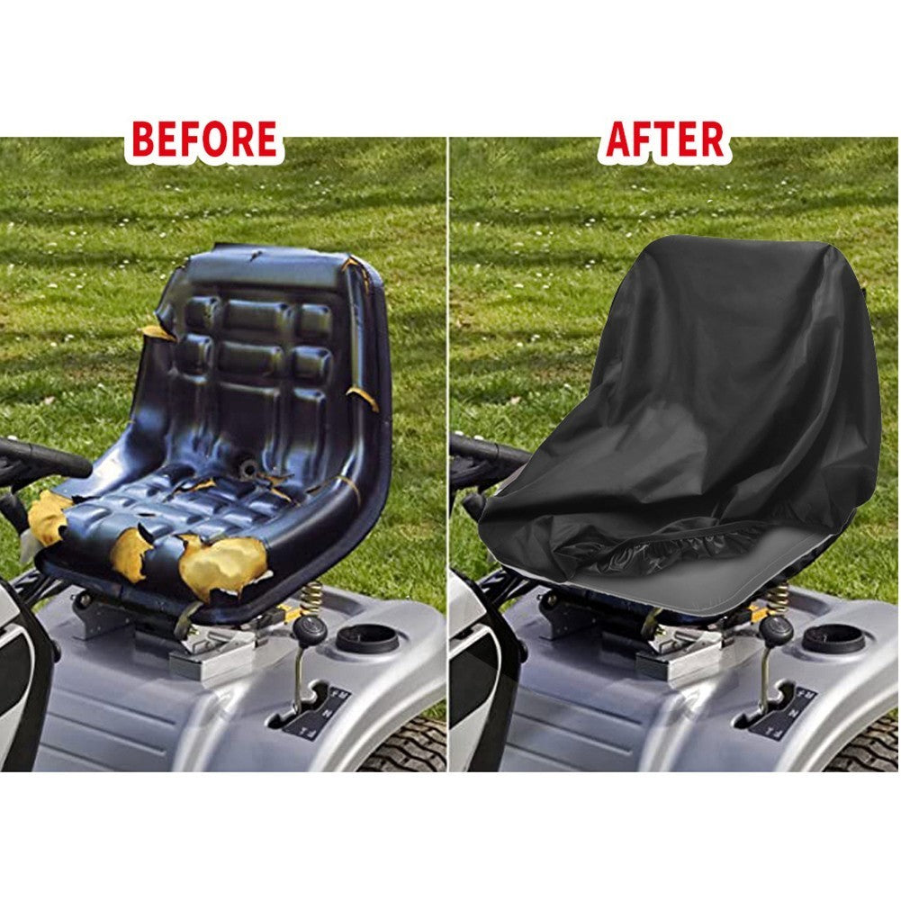 Waterproof Tractor Seat Cover for Riding Lawn Mower 50 by 39 by 35 cm Black