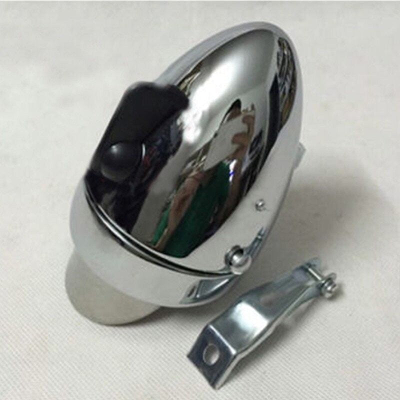 Bike Chrome Bright LED Vintage Retro Bicycle Headlight Front Head Light Fog Lamp