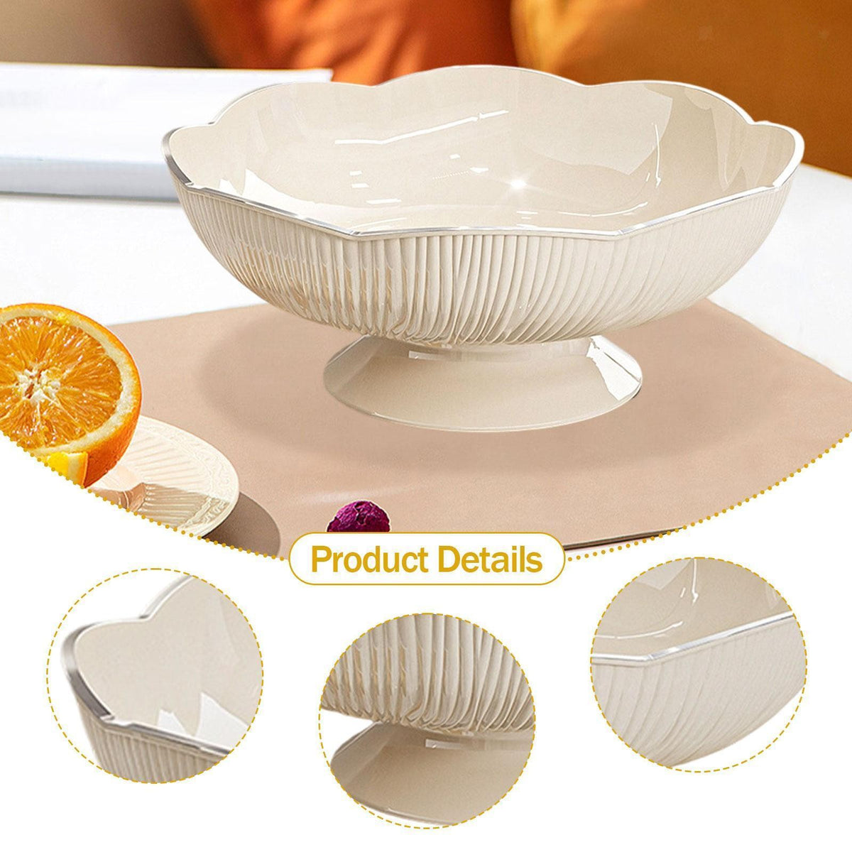 Fruit Bowl Decorative Bowl Table Centerpiece Decorative Dish Multipurpose Fruit