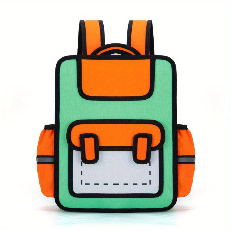 2D Cartoon Anime Backpack Cute Novel Travel Daypack Casual School Gift for Teens
