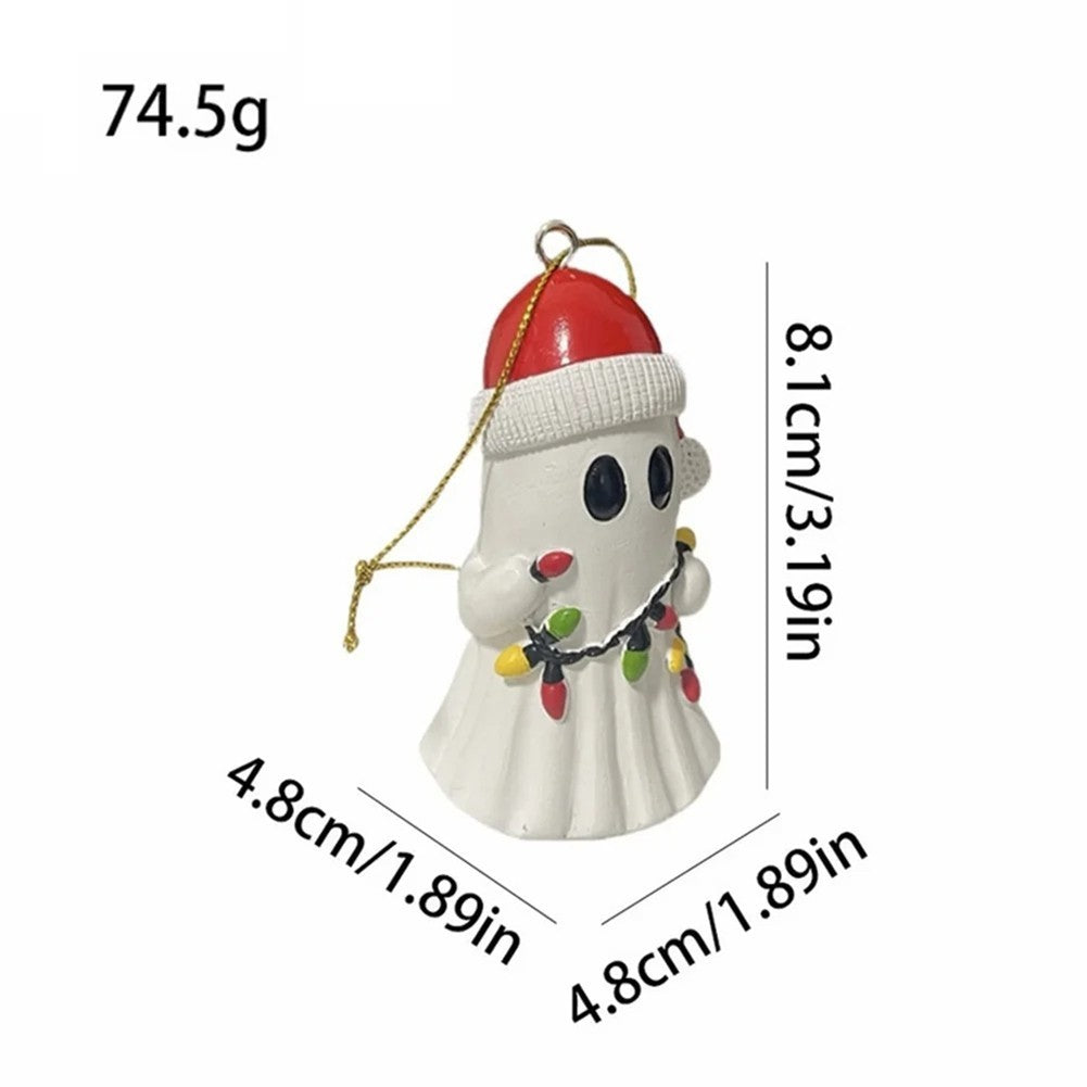 Halloween Christmas Tree Ornament  Ghost Charm Small Ghost Statue Collectible