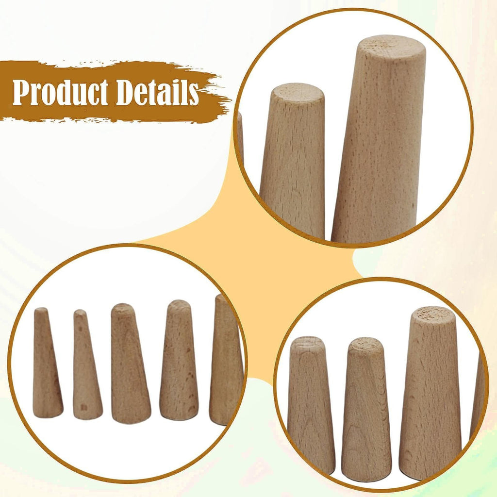 10 Pieces Boat Emergency Soft Wood Plugs Kit Wooden Conical Bungs Plugs Leaks