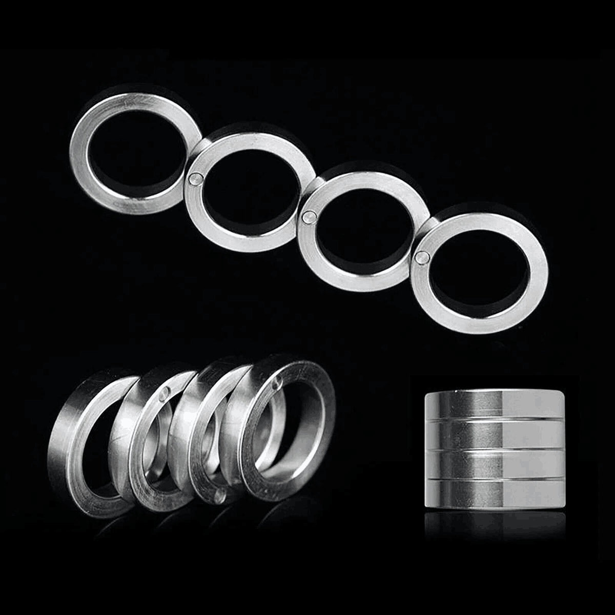 For Stainless Steel Outdoor Rotatable Folding Ring Finger Ring New UK