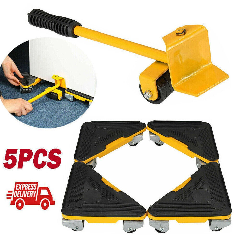 Heavy Furniture Lifter Shifter Remover Roller Wheels Moving Tools Kit Move Set