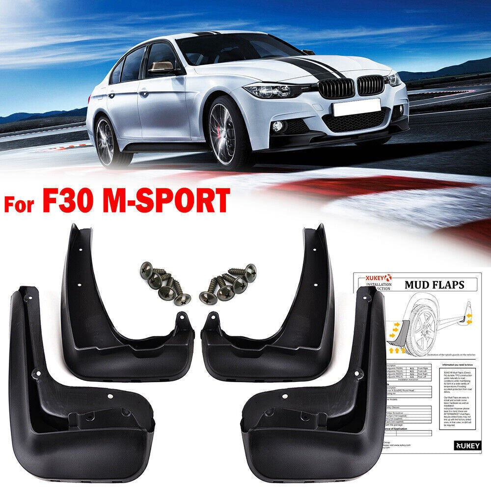 4pc For BMW 3 Series F30 4dr Saloon M3 M Sport Splash Guards Mud Flaps 2012-2019