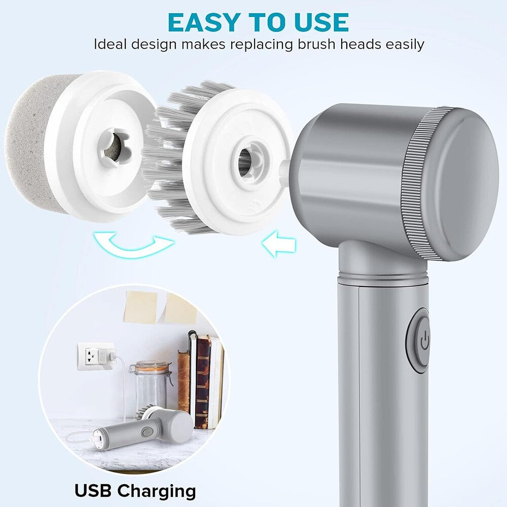 Cordless Electric Spin Scrubber Powerful Turbo Scrub Cleaning Brush Rechargeable
