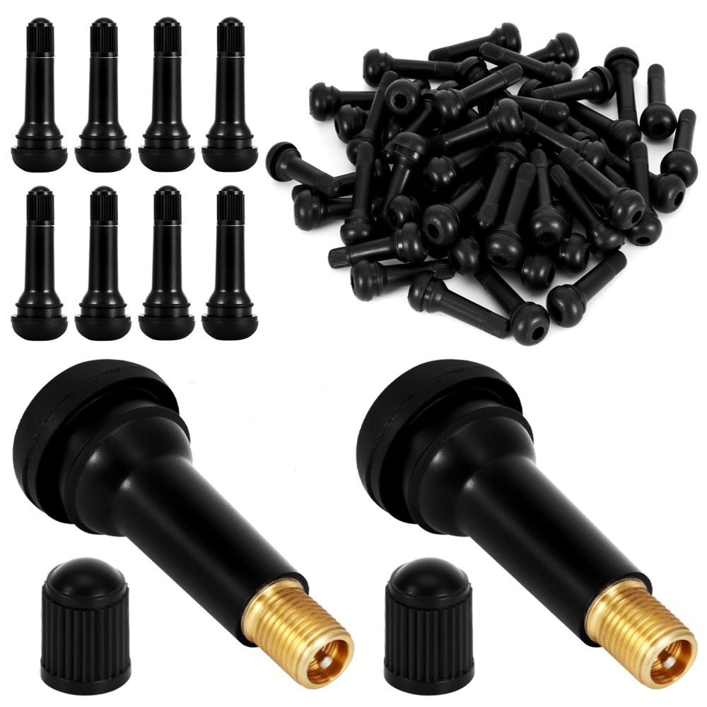 100 Pcs TR414 New Tubeless Rubber Car Tyre Wheel Valves Universal Black UK