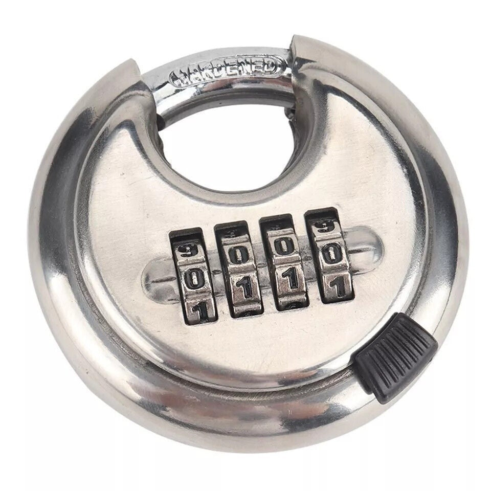 2pk Heavy Duty Combination Padlock for Outdoor, Waterproof Disc Padlock W/Code 4
