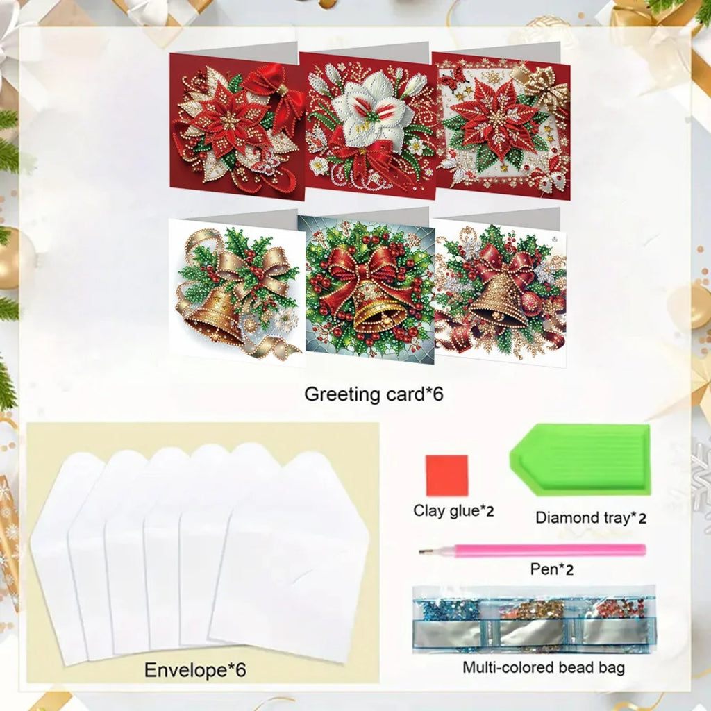 Christmas DIY Diamond Art Painting Greeting Card Set 5D DIY Diamond Painting Set