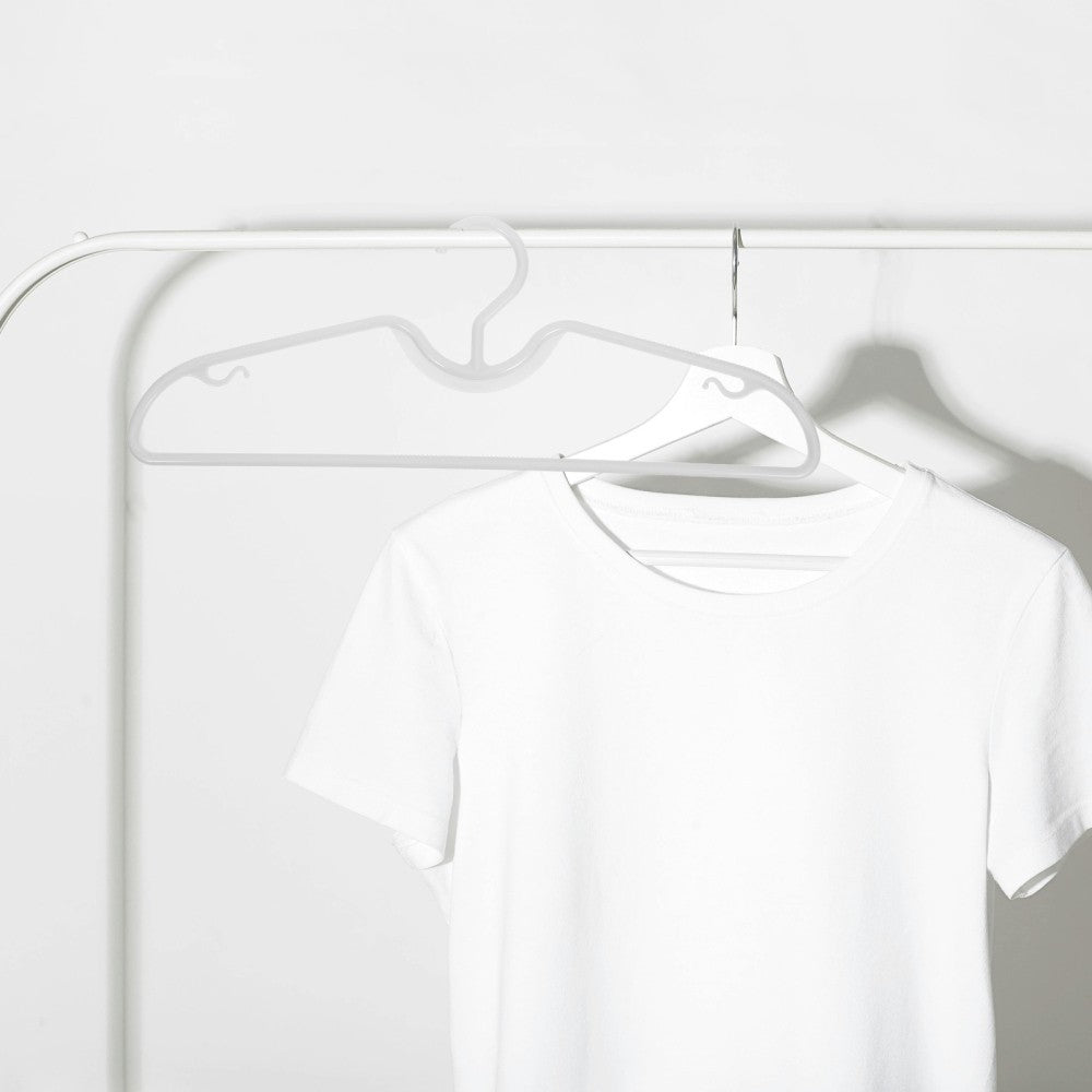 10 Pcs Plastic Short Neck Non Slip Hangers Space Saving For Clothes Closet
