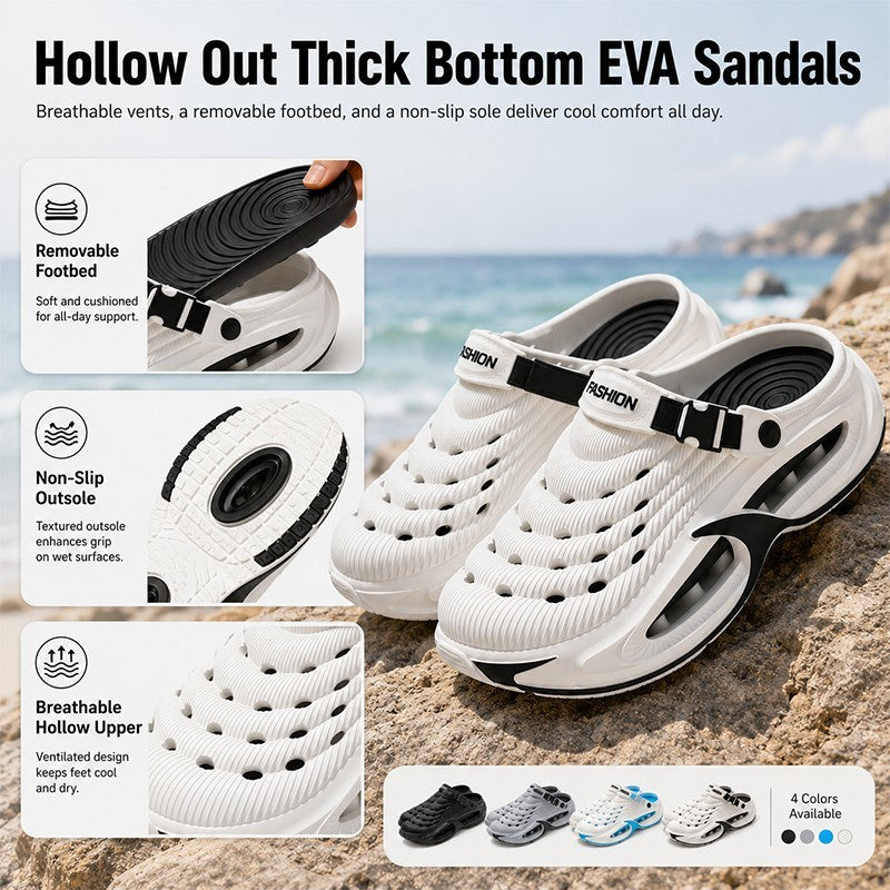 Fashion Hollow Out Thick Bottom Sports Sandals Mens EVA Soft Sole Summer Sandals