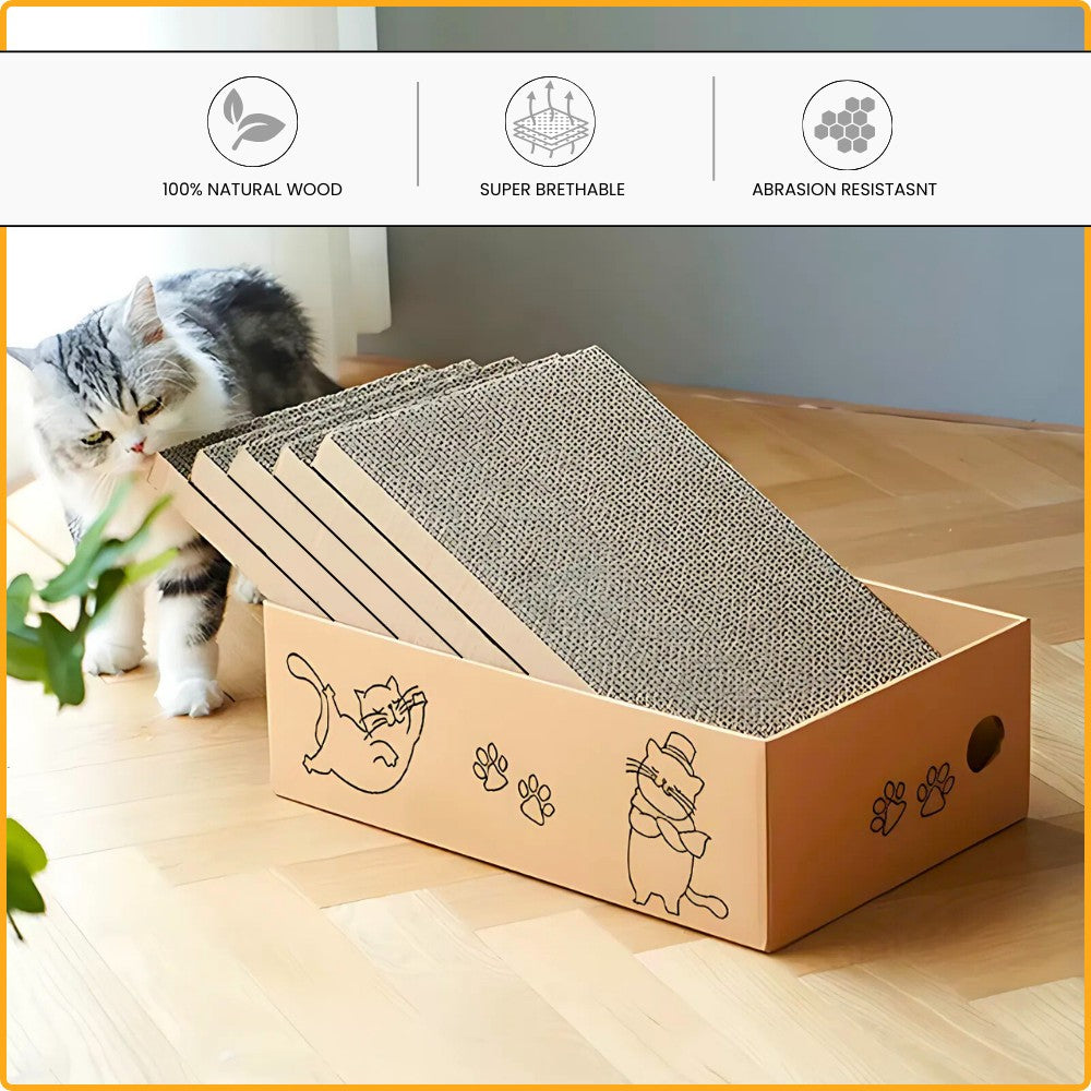 5X Kitten Cat Corrugated Claws Care Scratcher Mat Cardboard Box Pad Bed