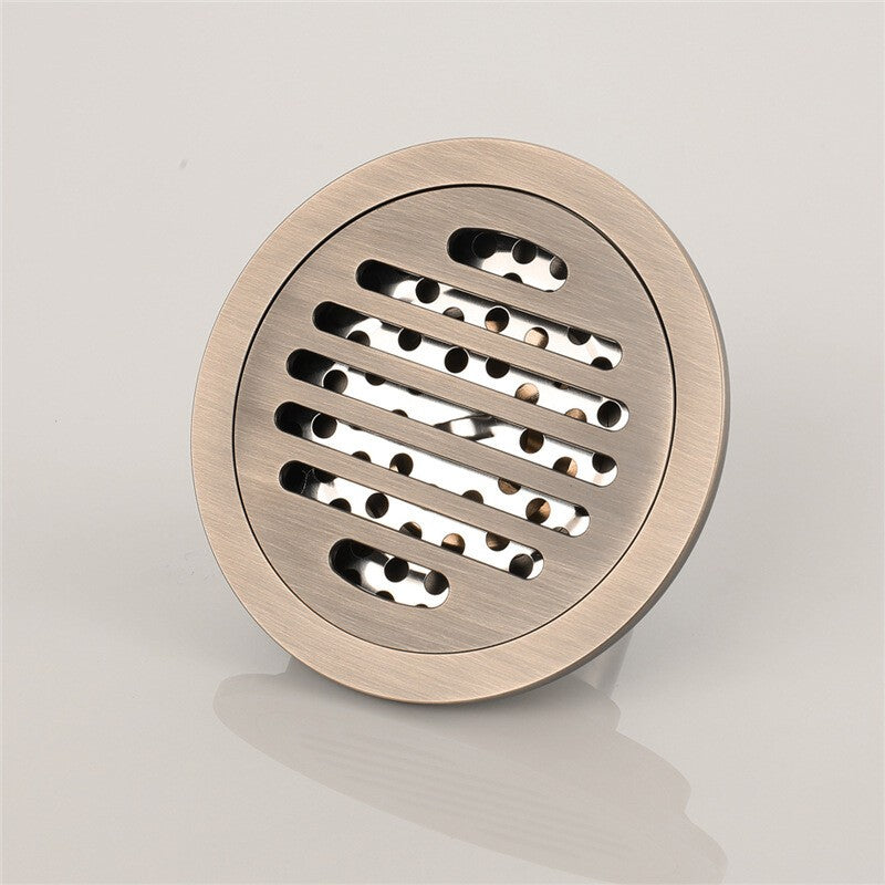 Antique Brass Round Waste Floor Mounted Drain Shower Bathroom Floor thread