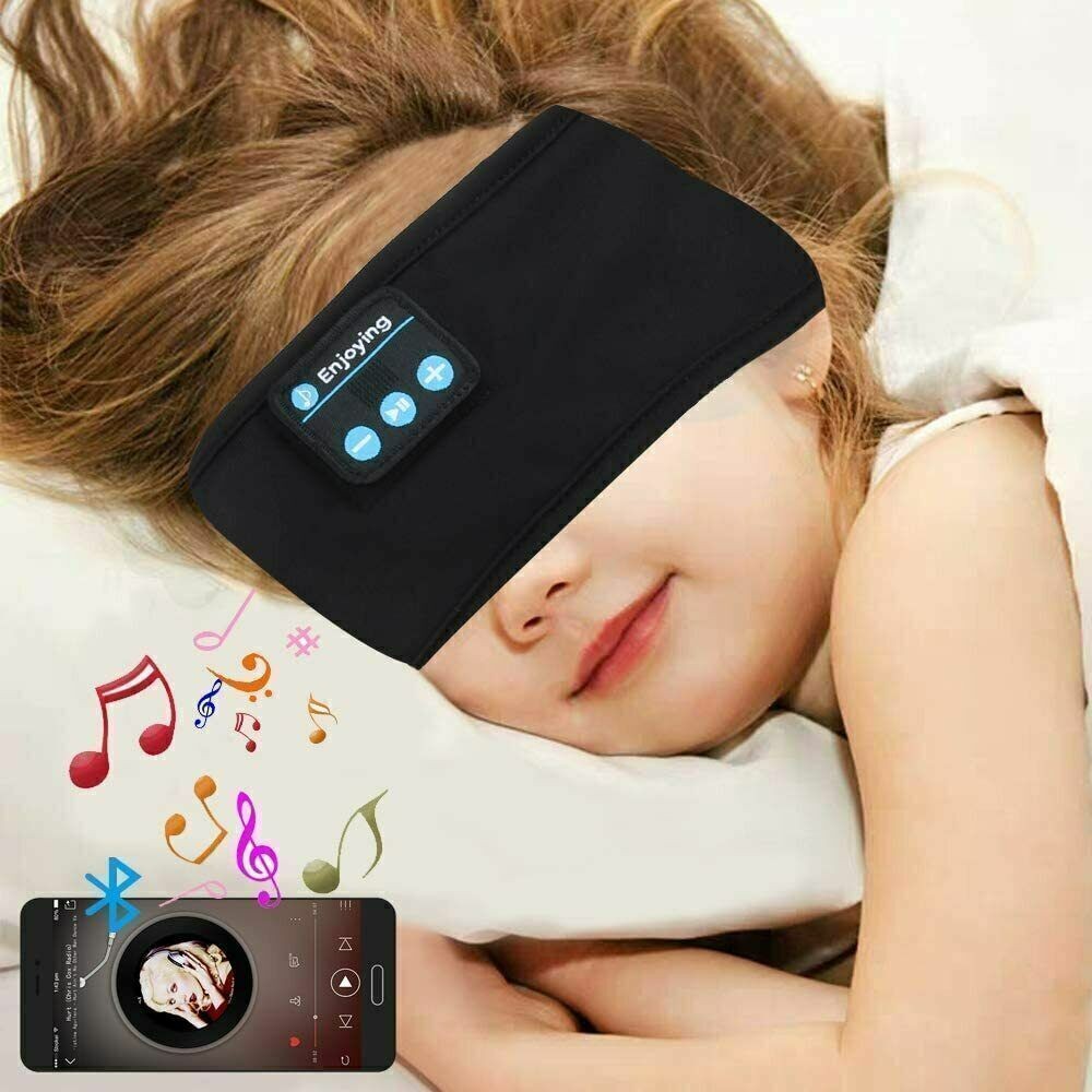Wireless Bluetooth Headband Sleeping Eye Mask Headphones Headset Music Sports UK