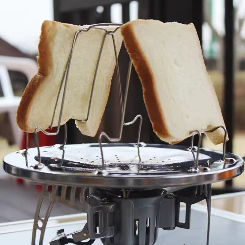 Camping Toaster 4 Slice Folding Gas Toaster, Camping Mini Toaster for Gas Stoves