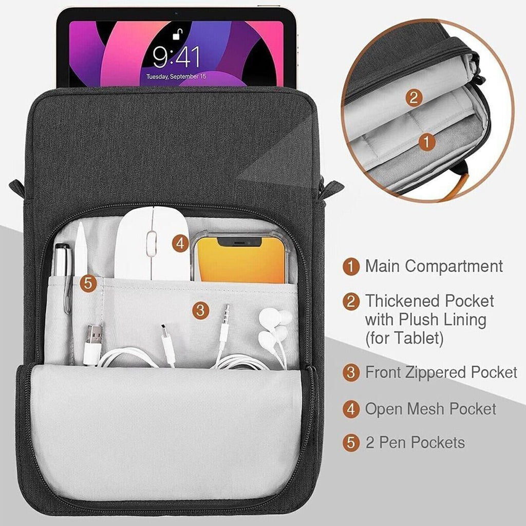 Tablet Carry Case Pouch Shoulder Bag Handbag For iPad Galaxy Tab 9-11/13.3 inch