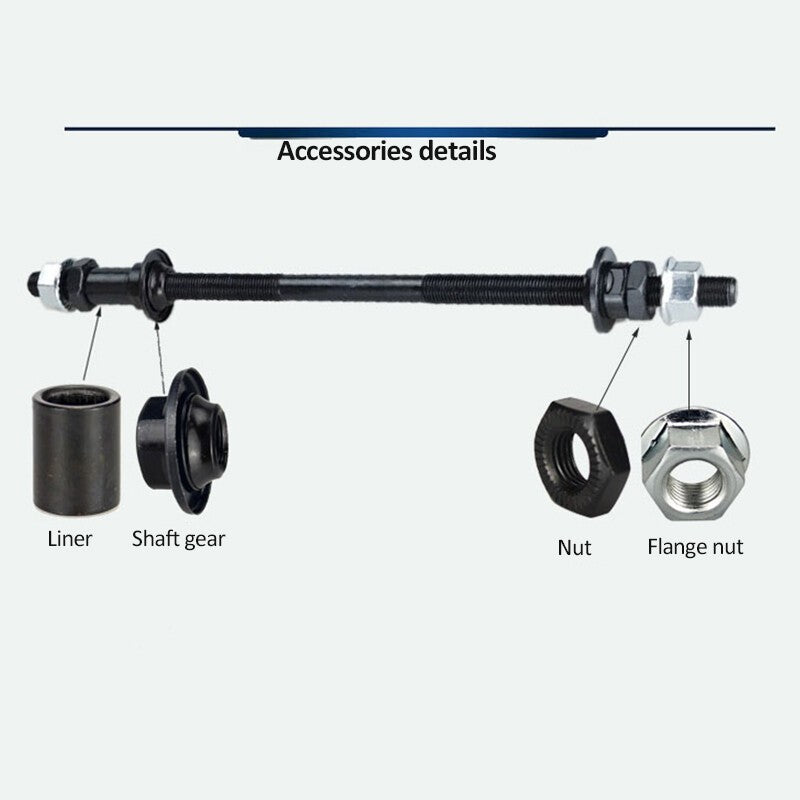 240mm MultiSpeed Rear Hub Axle Kit for MTB and Fat Bikes 3/8" Black
