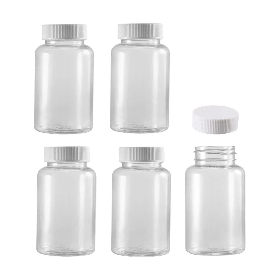 Plastic Lab Chemical Reagent Bottle 200ml Sample Sealing Liquid Container 5pcs